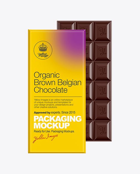 Dark Chocolate Bar Packaging Mockup
