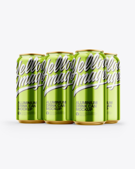 6 Pack Cans Mockup