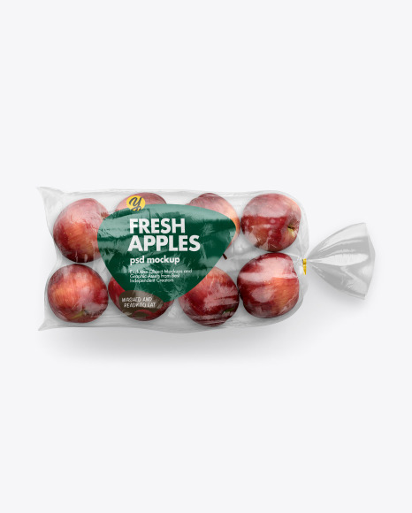 Plastic Bag W/ Apples Mockup