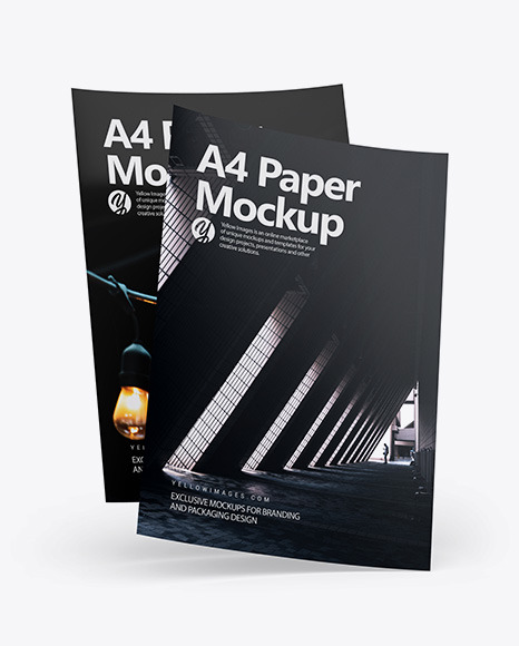 Two A4 Papers Mockup
