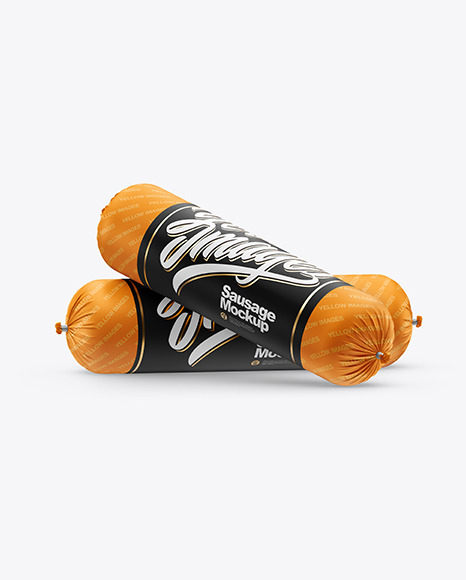 Two Matte Sausages Mockup