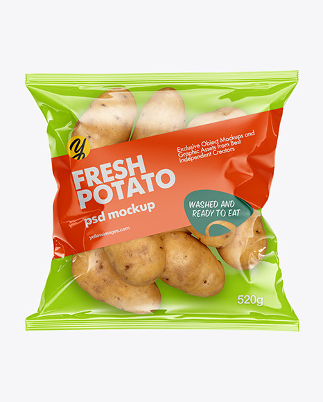 Plastic Bag w/ Potatoes Mockup