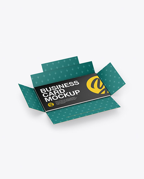 Open Case With Five Business Cards Mockup