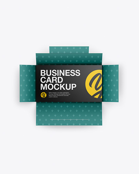 Open Case With Five Business Cards Mockup