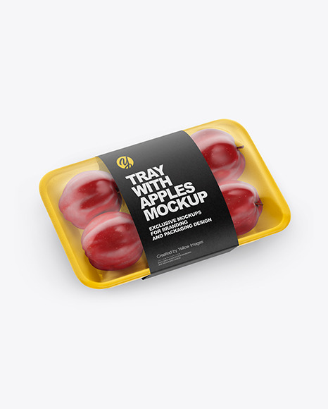 Tray with Red Apples Mockup