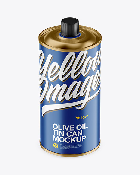 0.5L Matte Olive Oil Tin Can Mockup