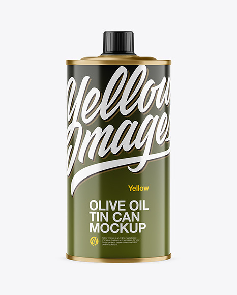 0.5L Glossy Olive Oil Tin Can Mockup