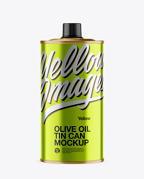 0.5L Metallic Olive Oil Tin Can Mockup
