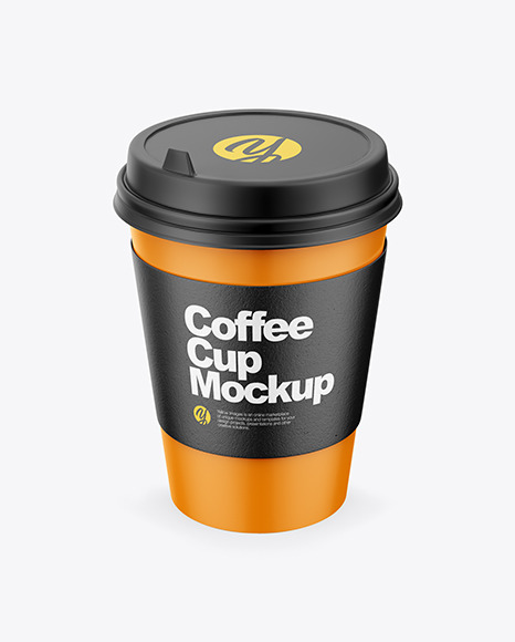 Coffee Cup with Paper Sleeve Mockup
