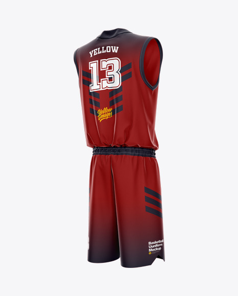Basketball Uniform Mockup - Back Half Side View