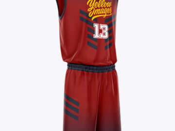 Basketball Uniform Mockup - Half Side View