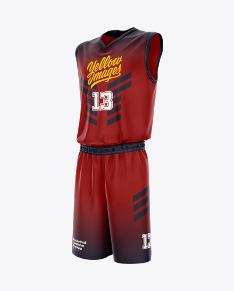 Basketball Uniform Mockup - Half Side View