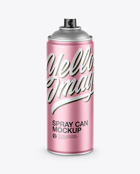 Matte Metallic Spray Can Mockup