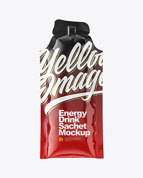 Energy Drink Glossy Sachet Mockup