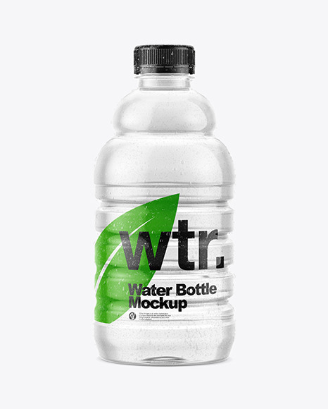 Water Bottle with Condensation Mockup