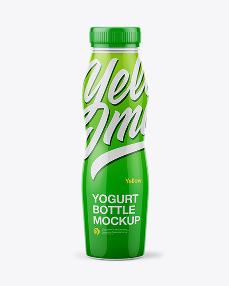Glossy Plastic Bottle Mockup - Front View