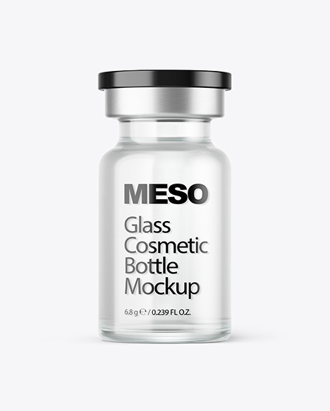 Glass Cosmetic Bottle with Liquid Mockup