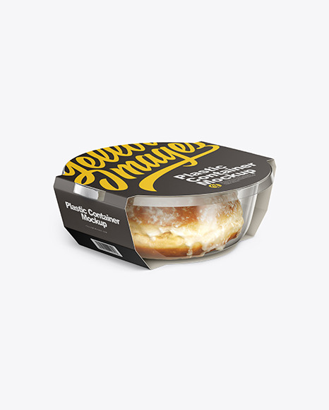 Food Container W/ Donut Mockup