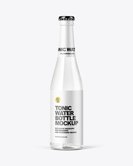 Clear Glass Tonic Bottle Mockup