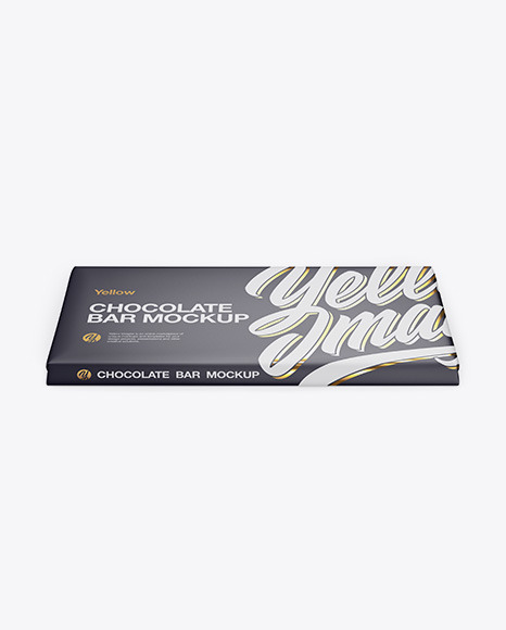 Matte Chocolate Bar Mockup - Front View (High Angle Shot)