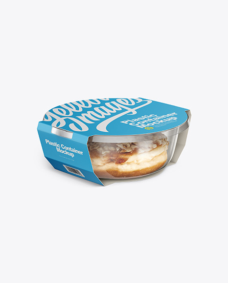 Food Container w/ Donut Mockup