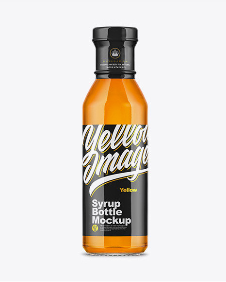 Glass Syrup Bottle Mockup