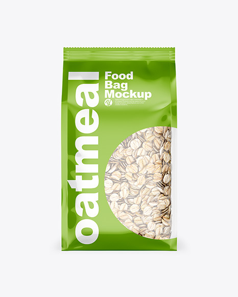 Food Bag w/ Oatmeal Mockup