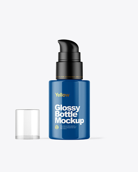 Glossy Cosmetic Pump Bottle Mockup