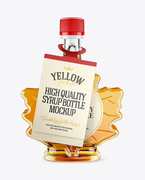 Maple Syrup Bottle w/ Tag Mockup