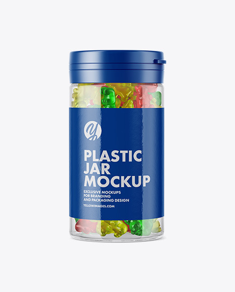 Gummy Bears Plastic Jar Mockup
