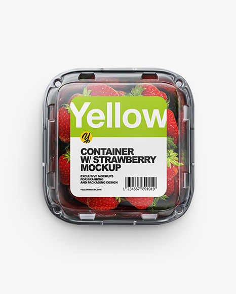Container w/ Strawberry Mockup