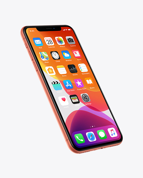 iPhone XR Coral Mockup
