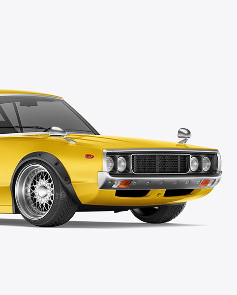 Retro Sport Car Mockup - Half Side View