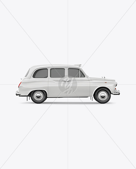 Retro Cab Car Mockup - Side View