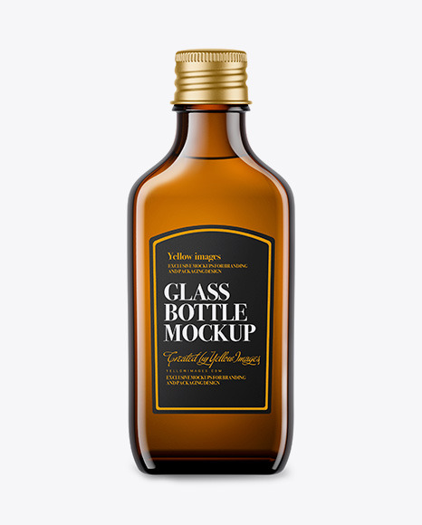 Glass Amber Bottle Mockup