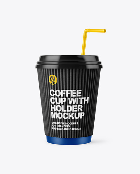 Coffee Cup with Straw Mockup