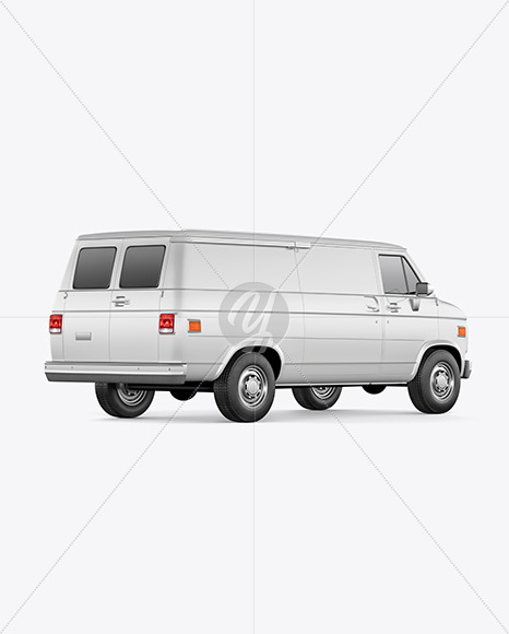 Panel Van Mockup - Back Half Side View