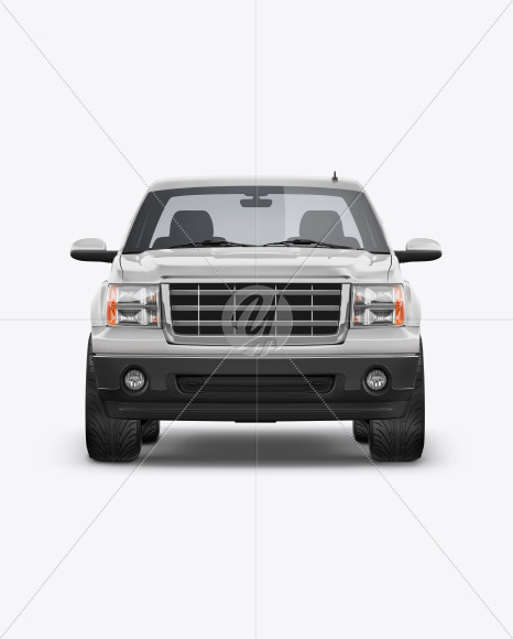 Full-Size Pickup Truck Mockup - Front View