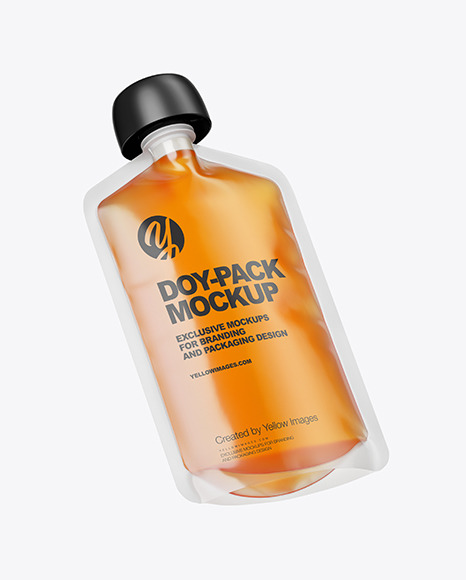 Doy-Pack with Honey Mockup