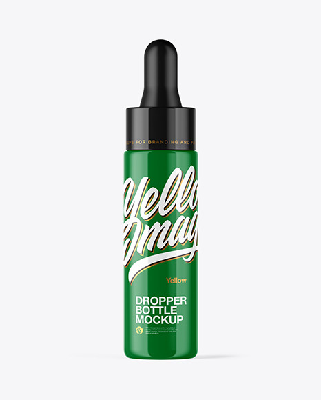 Glossy Dropper Bottle Mockup