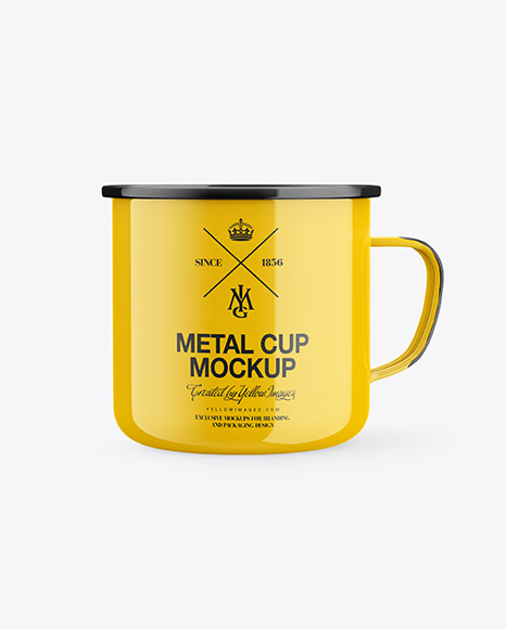 Glossy Enamel Cup Mockup