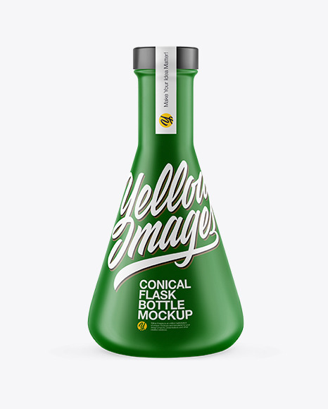 Matte Conical Flask Bottle Mockup