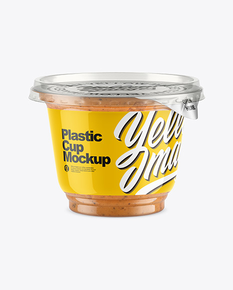 Plastic Cup w/ Sauce Mockup