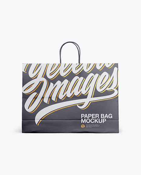 Paper Shopping Bag with Rope Handle Mockup - Front View