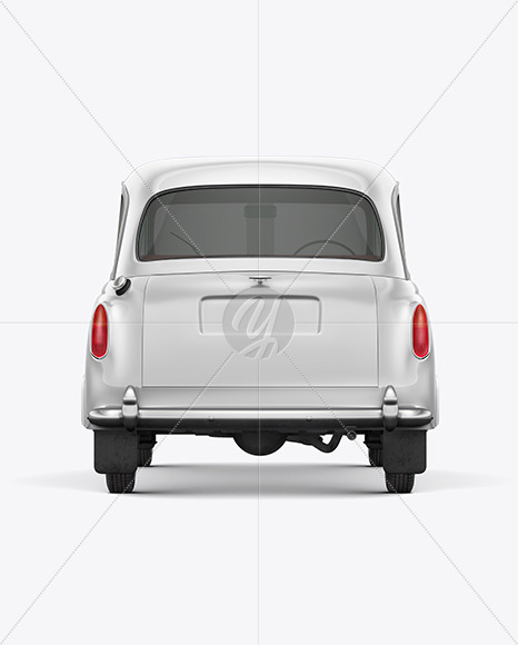 Retro Cab Car Mockup - Back View