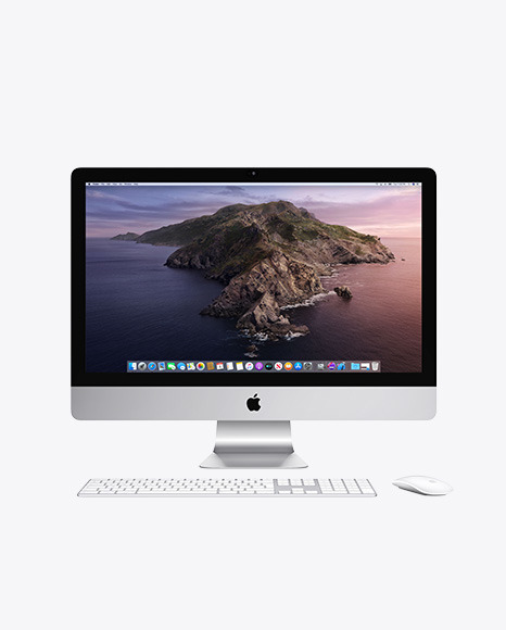 IMac with Keyboard and Mouse Mockup