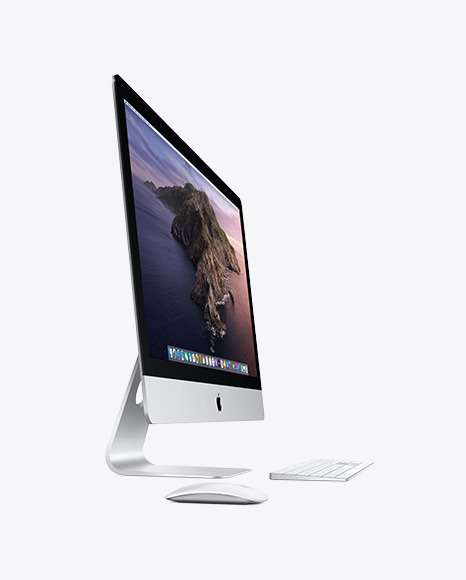 IMac with Keyboard and Mouse Mockup