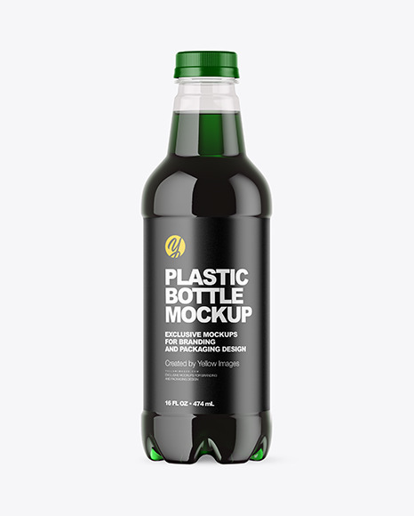 Plastic Bottle with Dark Drink Mockup