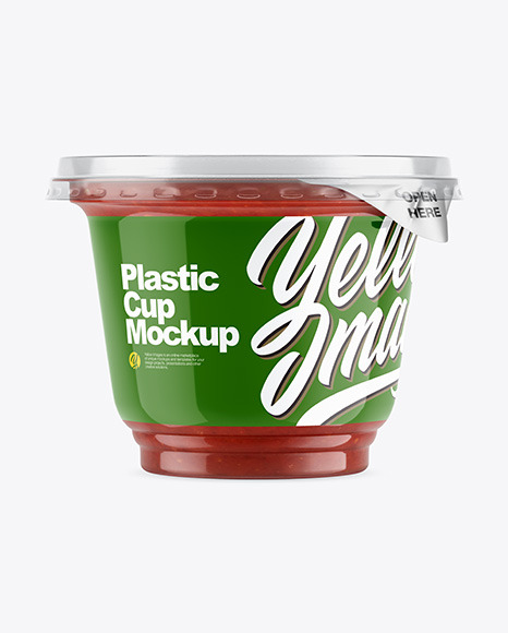 Plastic Cup w/ Sauce Mockup