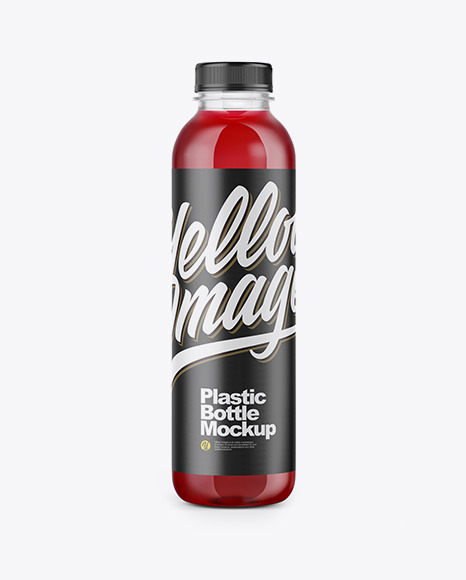 Clear Bottle with Cherry Juice Mockup